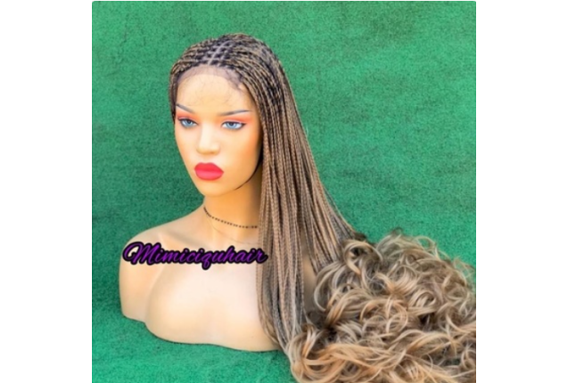 French Curl Braid wig Hair 4x4 closure