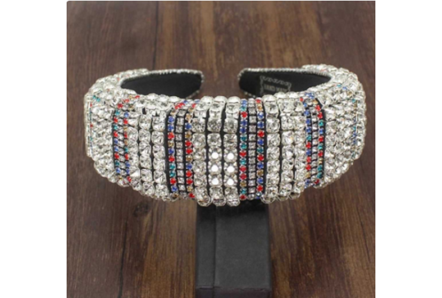 Luxury Silver and Multicoloured Hair band