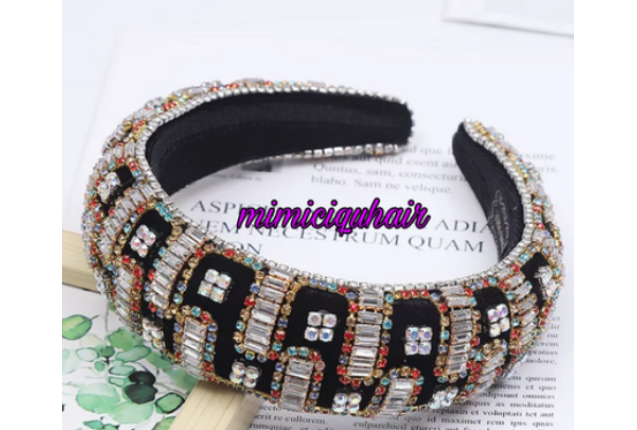 Velvet Base Rhinestone hair band