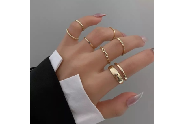 7 Pcs Gold Knuckle Ring Set
