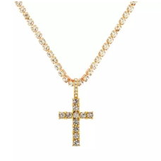 Cross Pendant Necklace - Gold 