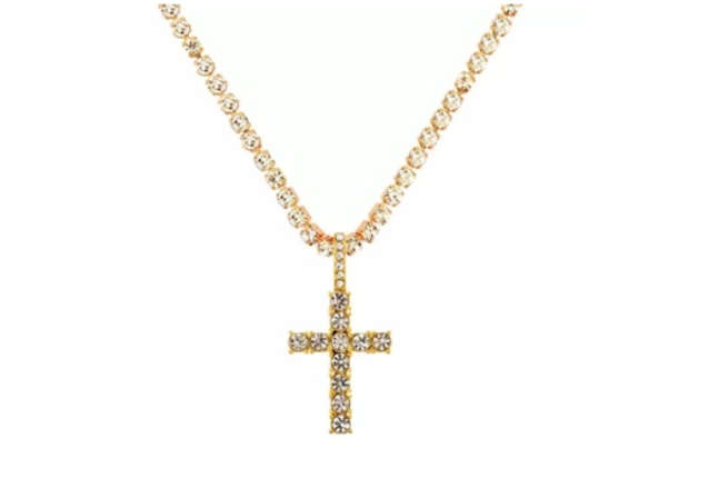 Cross Pendant Necklace - Gold and Silver