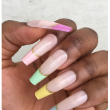 Multi Colored Tips Press on Nails