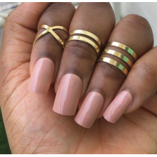 Pink Short Glossy Square Cut Nails