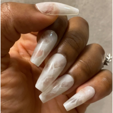 White Glass Press on Nails