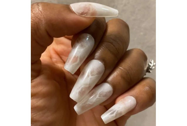 White Glass Press on Nails