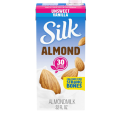 Silk - Unsweetened Almond Milk - Vanilla (Carton of 6)- 946ml x 6