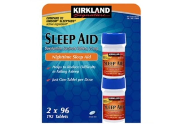 Kirkland Signature Sleep Aid Doxylamine Succinate 25mg 2 bottles x 96tablest