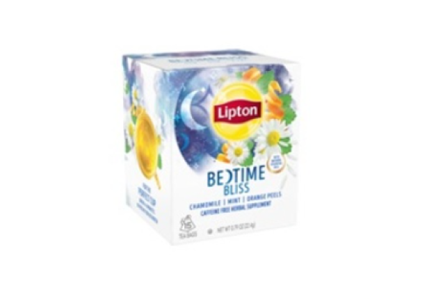 Lipton Bedtime Bliss Herbal Supplement Herbal Tea, Chamomile, Caffeine-Free, 15 Teabags