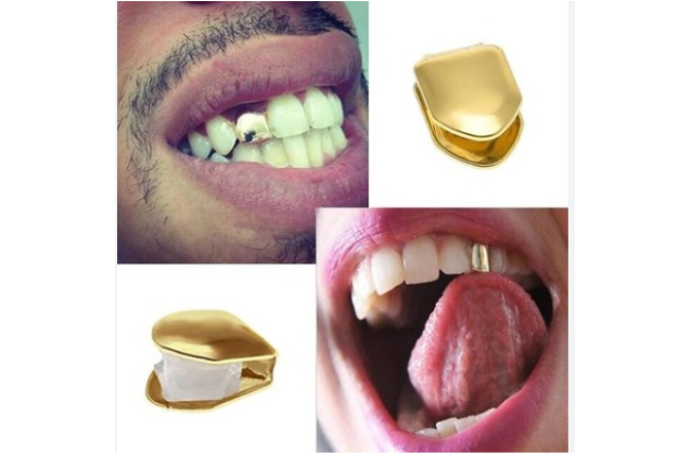 Fashion Gold Small Single Tooth Cap Grillz Hip Hop Teeth Grill