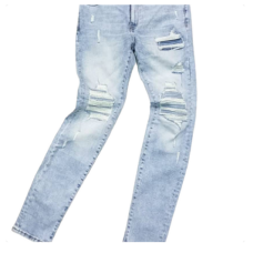 Forever 21 Men’s Distressed Ripped Denim Jeans – Sky Blue