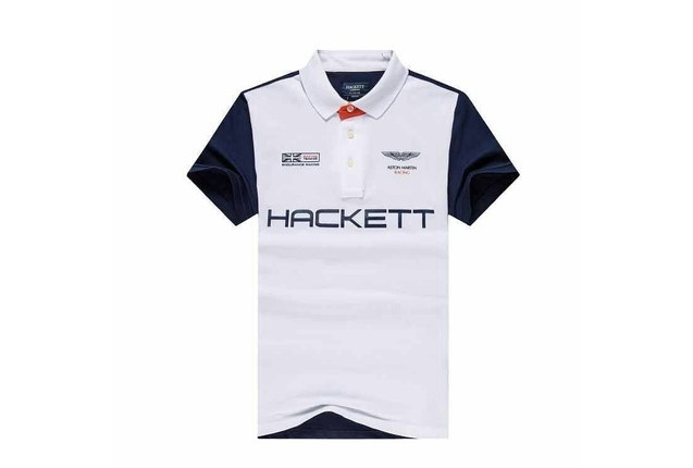 Hackket Sport Men's Short Sleeve Polo - White/Navy blue