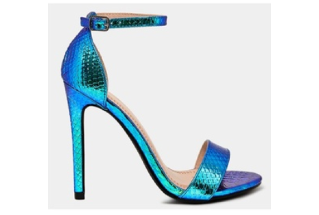 Metallic Mermaid Blue High Heel Sandals