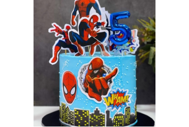 5th Spiderman birthday cake