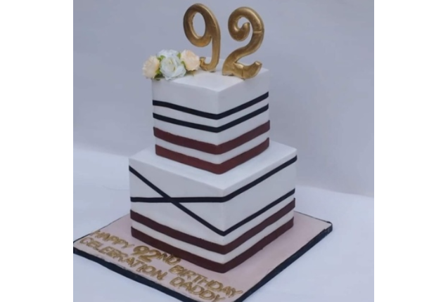 92 birthday Square cake