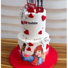 YouTube theme tier cake