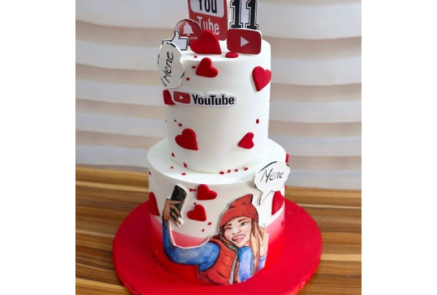 YouTube theme tier cake