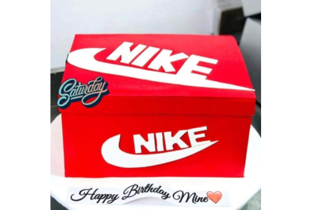 Nike shoe box cake