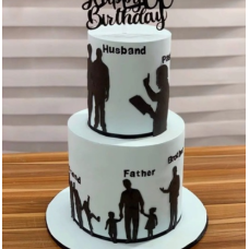 60th silhouette birthday cake