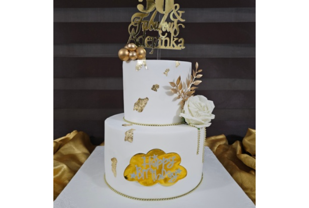 50th golden cake