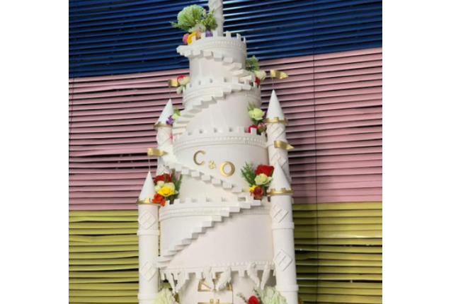 5 tier birthday Wedding Castle cake