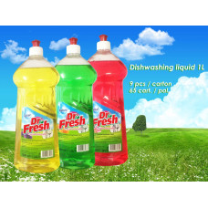 Dr Fresh dishwashing liquid 1 liter - Green x 9