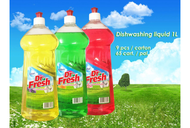 Dr Fresh dishwashing liquid 1 liter - Yellow x 9