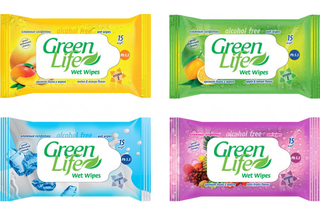 Green Life pocket wet wipes x 200
