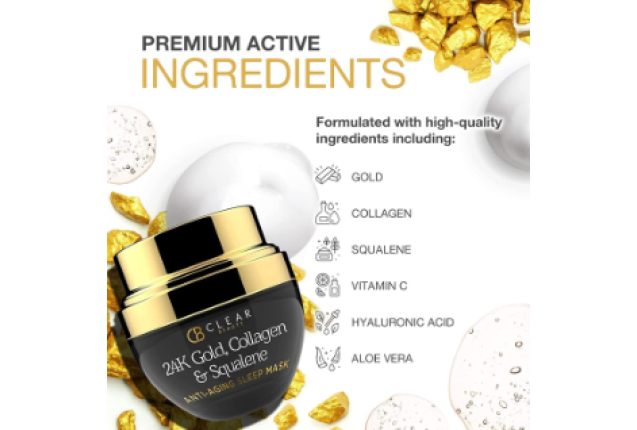 Clair Beauty 24k Gold, Collagen& Squalene Anti-Aging Night Cream