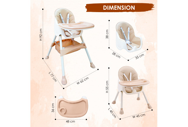 Sunbaby Mealtime Baby High Chair (SB-4440-BEIGE)