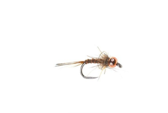 BEADED HARES COPPERHEAD NYMPH BARBLESS x 12