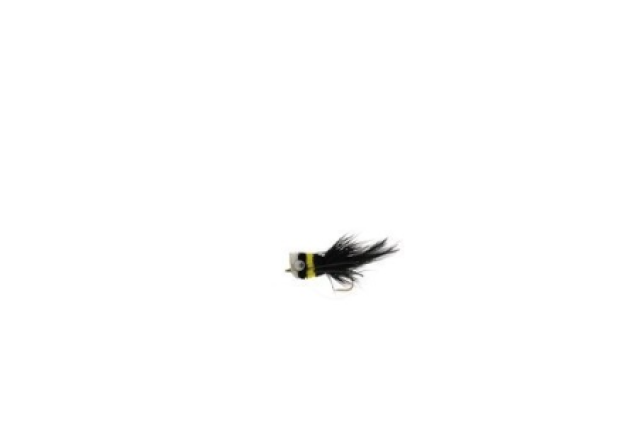 DEER HAIR BASS BUG BLACK YELLOW x 12