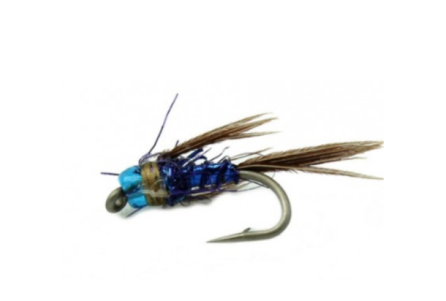 BEAD HEAD LIGHTNING BUG BLUE x 12