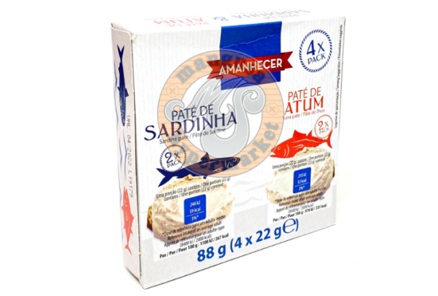 Amanhecer Sardine & Tuna Pâté 4 x 22g x 12