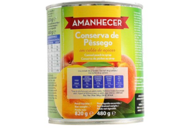 Amanhecer Peach Syrup 825GR x 12