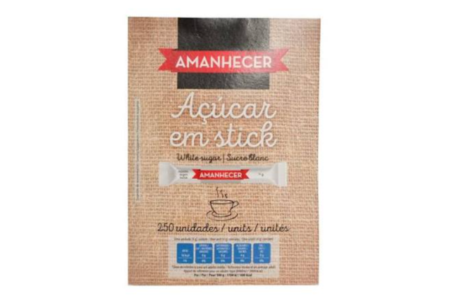 Amanhecer Sugar Sticks 250 x 4g – Convenient Individual Sugar Sachets x 8