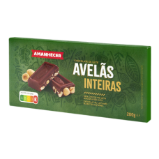 Amanhecer Chocolate Milk Tablet with Whole Hazelnuts 200g x 20