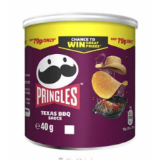 PRINGLES Potato Crisps (Canister) - Spicy Texas BBQ - Cheesy Cheese- moq, c