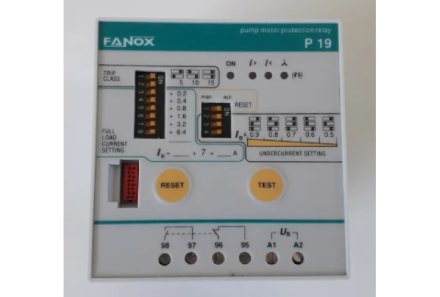 Fanox P19  Motor Pump Motor Protection Relay -Aux.S.  24 V - Aux.S.  48 V