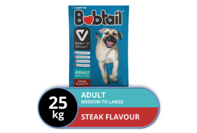 BOBTAIL MED/LARGE ADULT STEAK - 25kg