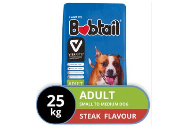 BOBTAIL SMALL/MED ADULT STEAK - 25kg
