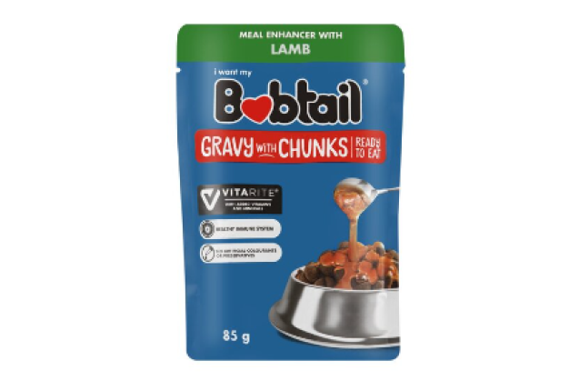 BOBTAIL GRAVY WITH CHUNKS LAMB FLAVOUR MEAL ENHANCER 85g x 36