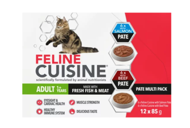 FELINE CUISINE WET CAT FOOD ADULT SALMON PATE  - 85g x 48