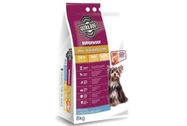 ULTRA DOG SUPERWOOF SMALL TO MEDUIM ADULT CHICKEN & RICE 8kG
