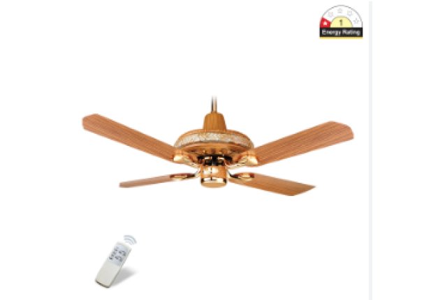 Breezalit AMBIENCE (1200mm) 48" (WOOD FINISH) WITH REMOTE - Ceiling Fan x 2