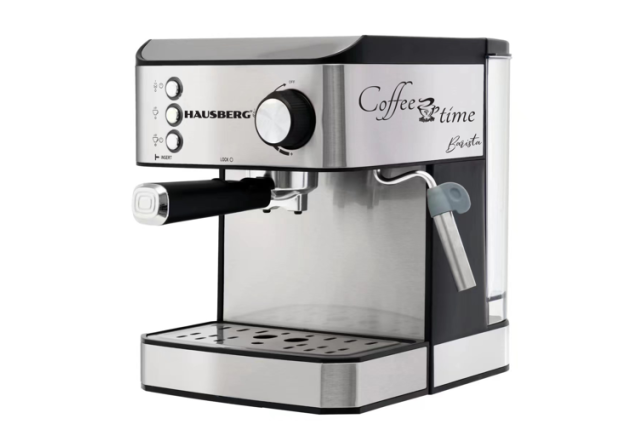 HAUSBERG ELECTRIC STAINLESS STEEL COFFEE MAKER 15 BAR x 2