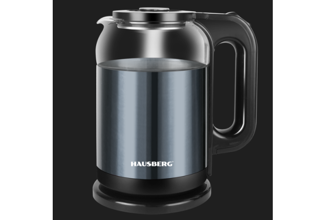 HAUSBERG ELECTRIC STAINLESS STEEL COATED GLASS KETTLE - HB-3622BL x 12