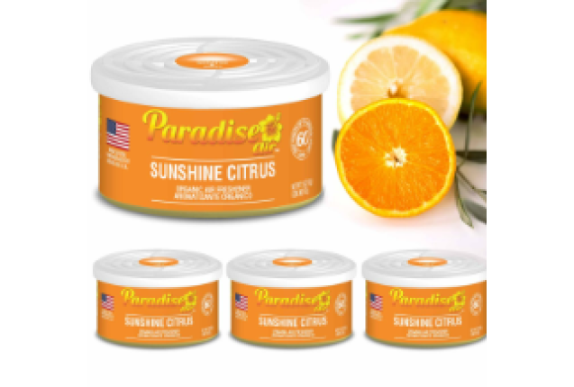 Paradise Air Organic Can Air Freshener, Uncapped, UNF, Sunshine Citrus x 288