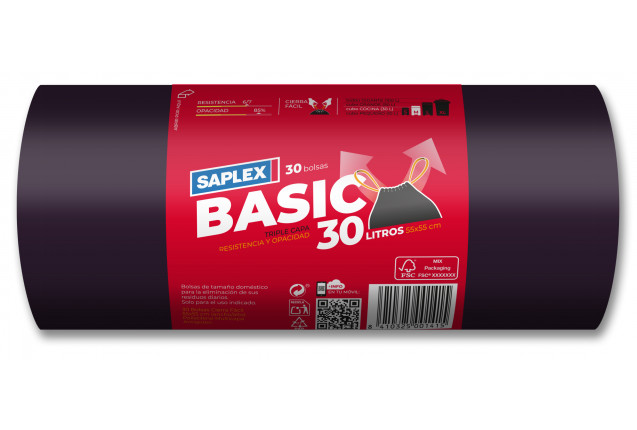 BASIC - ROLL OF 30 DRAWSTRING BLACK BAGS x 28