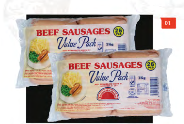Value Pack Beef Sausages 1kg x 20
